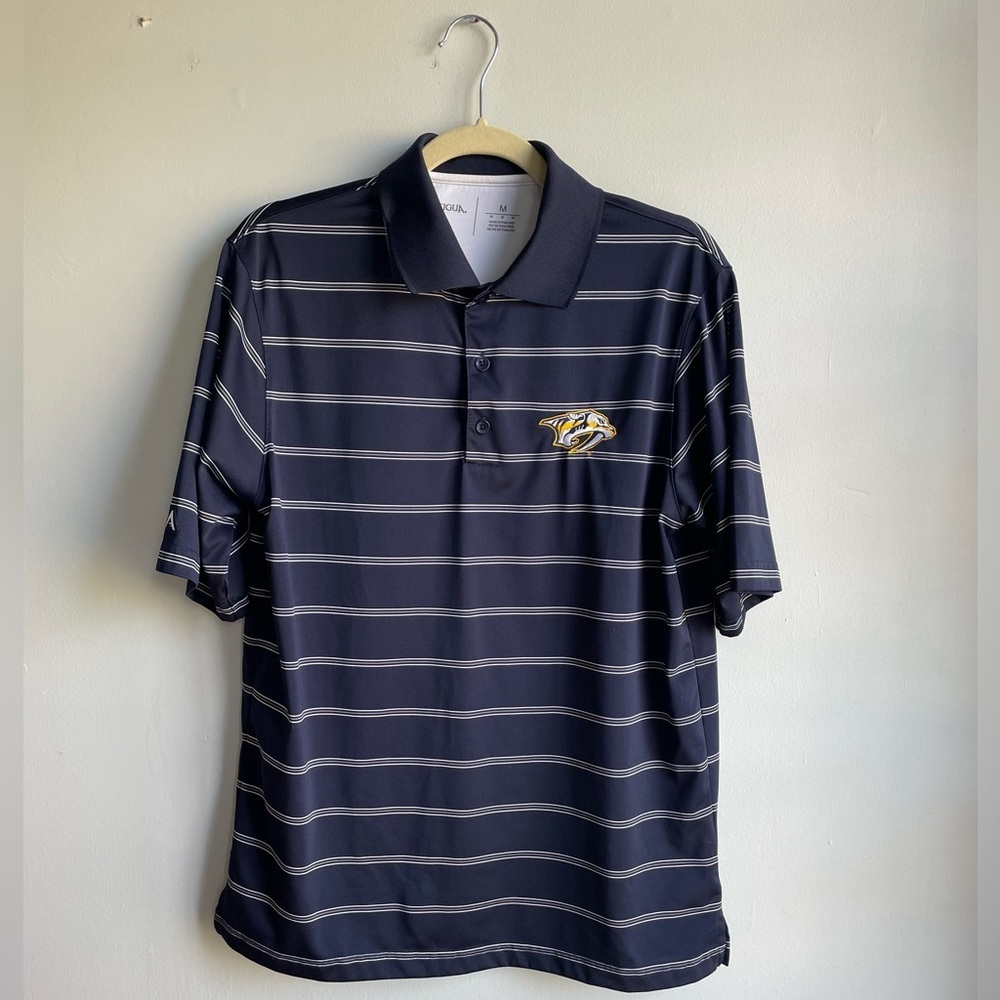 Nashville Predators - Navy & Yellow Striped NHL Polo Shirt - Men’s M​​